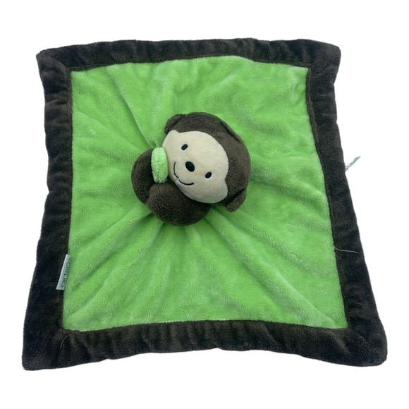 Carters Plush Monkey Lovey Baby Security Blanket Green and Brown Soft Toy 2016 - Picture 1 of 4